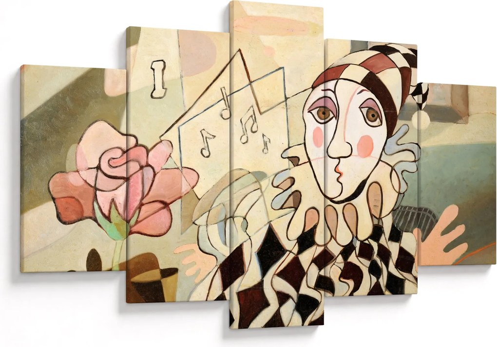 Tablou - Cubismul - arlechin și trandafir (150x105 cm)