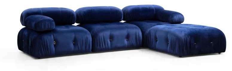 Canapea Tapitata Tip Coltar Bubble Velvet Blue L1-O1-1R-PUF 288 X 190 X 95