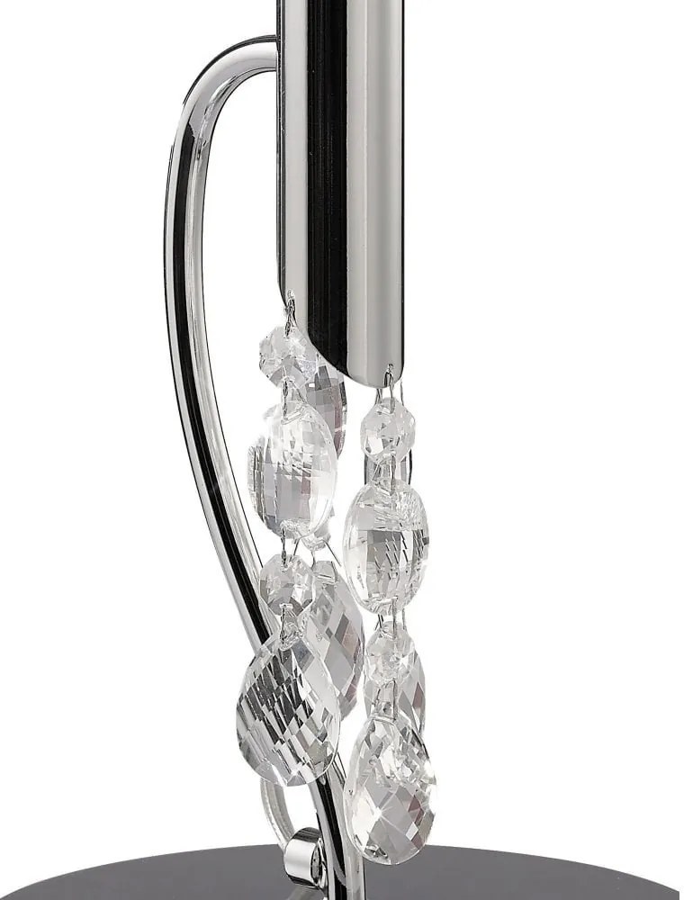 Veioza, Lampa de masa eleganta Tiffany crom/ abajur alb