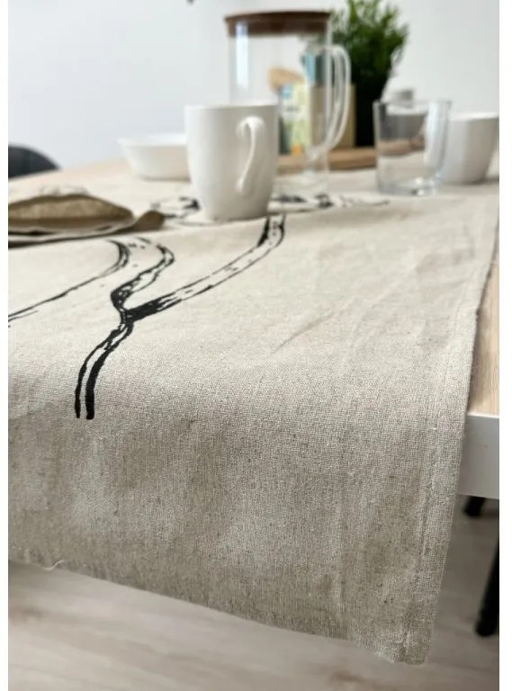 Traversa decorativa din in SEASONS 50 x 170 cm
