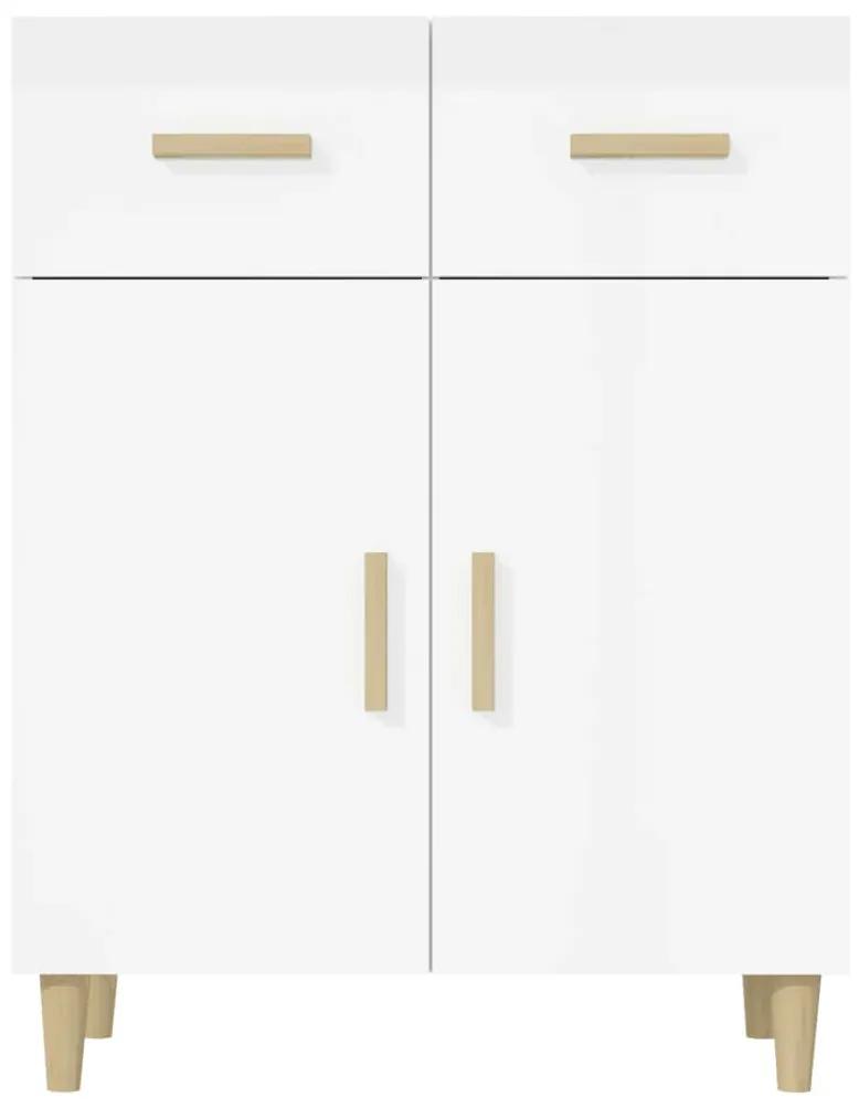 Servanta, alb extralucios, 69,5x34x89 cm, lemn prelucrat 1, Alb foarte lucios