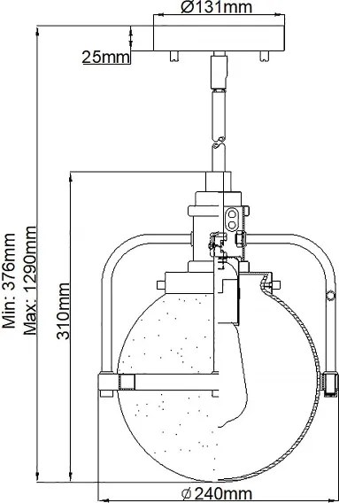 Quintiesse QN-TRIOCENT-P-NBR-Ven. Pendul cu tijă TRIOCENT 1xE27/40W/230V IP44 bronz