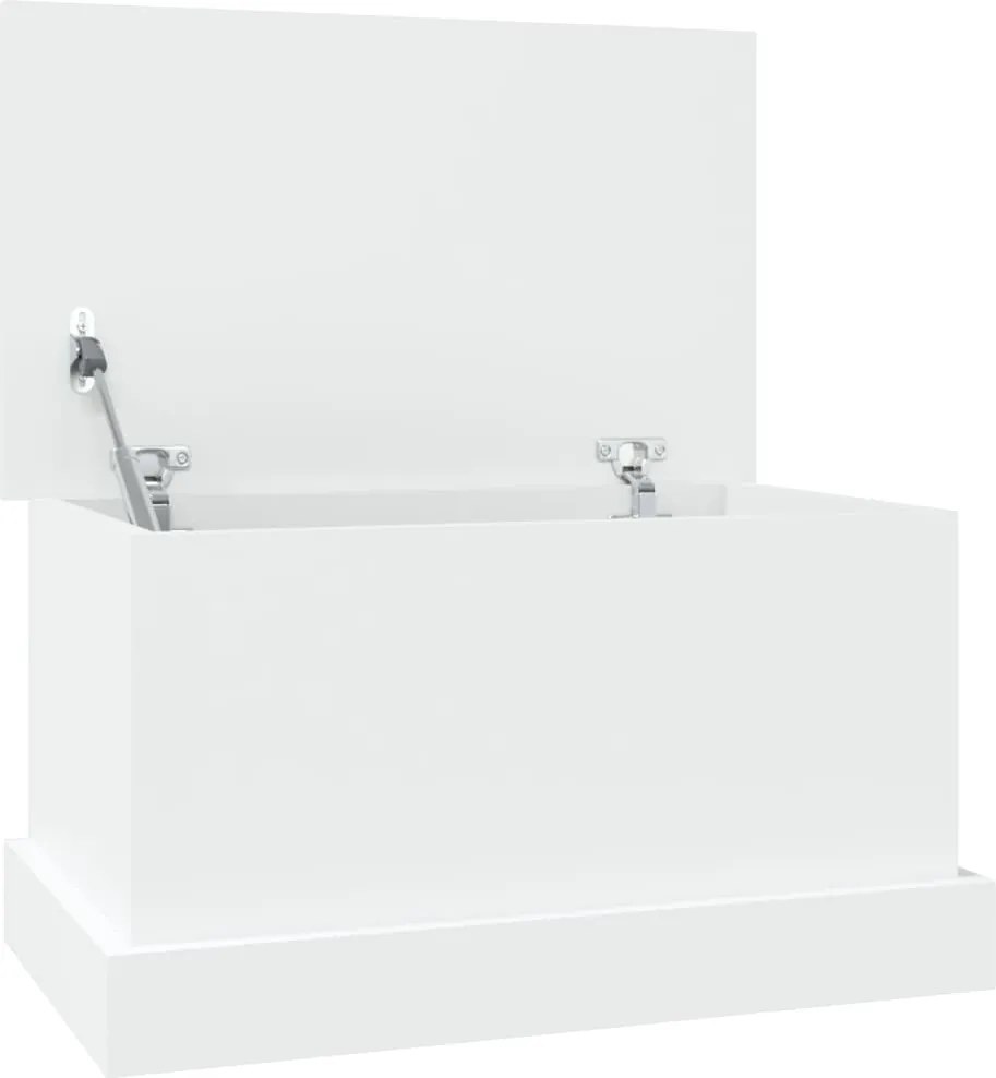 vidaXL Cutie de depozitare albă 50x30x28 cm, lemn stratificat