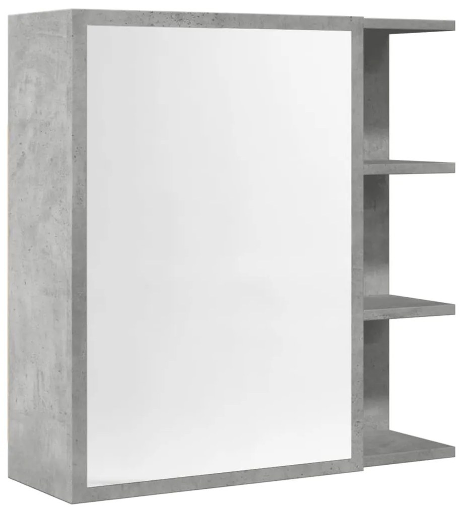 856172 vidaXL Dulap de baie cu oglindă, gri beton, 62,5 x 20,5 x 64 cm, PAL