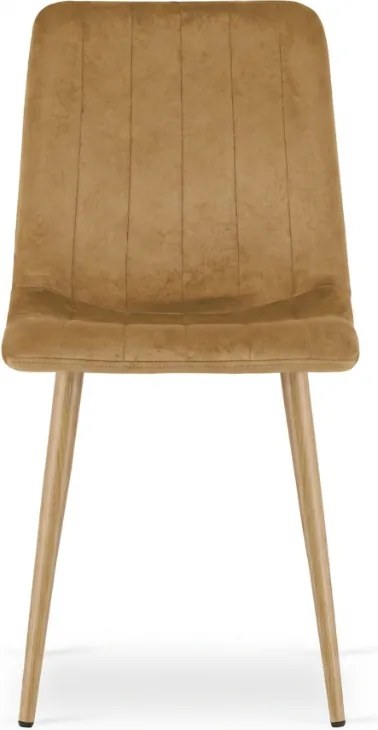 Scaun din catifea maro LAVA GOLDEN OAK