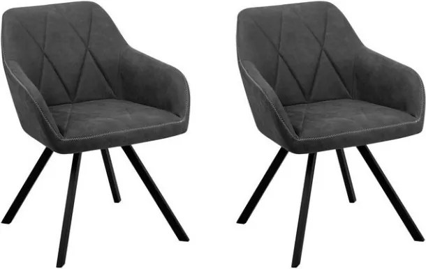 Set de 2 scaune Monee, gri, 78 x 50 x 48cm