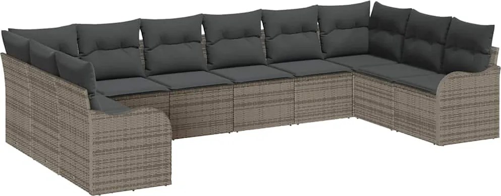 vidaXL Set de canapele pentru grădină Gri poliratan