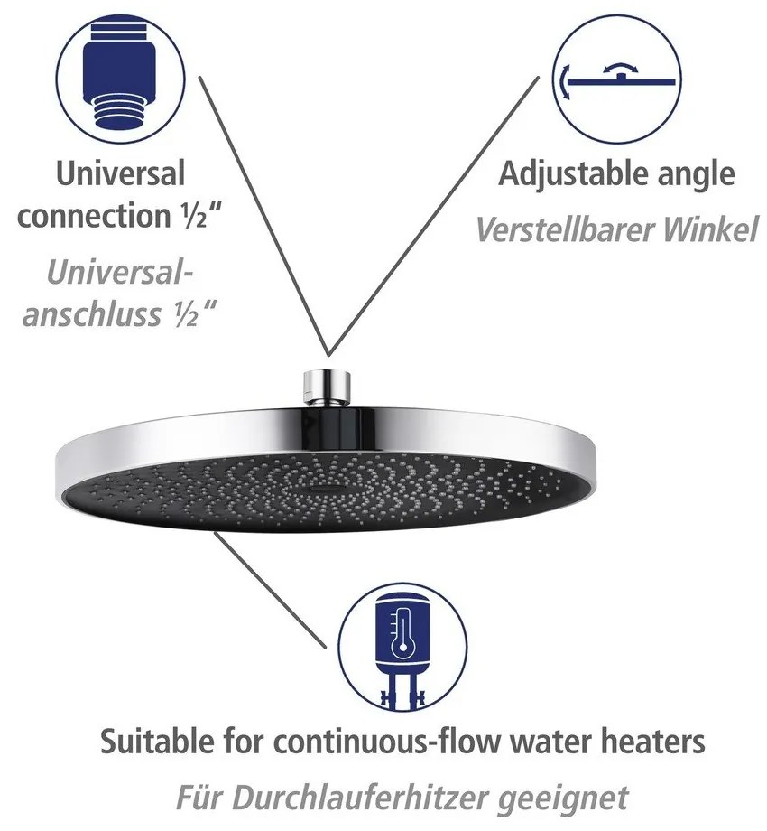 Set de duș argintiu lucios din oțel inoxidabil 120 cm Soft Water – Wenko
