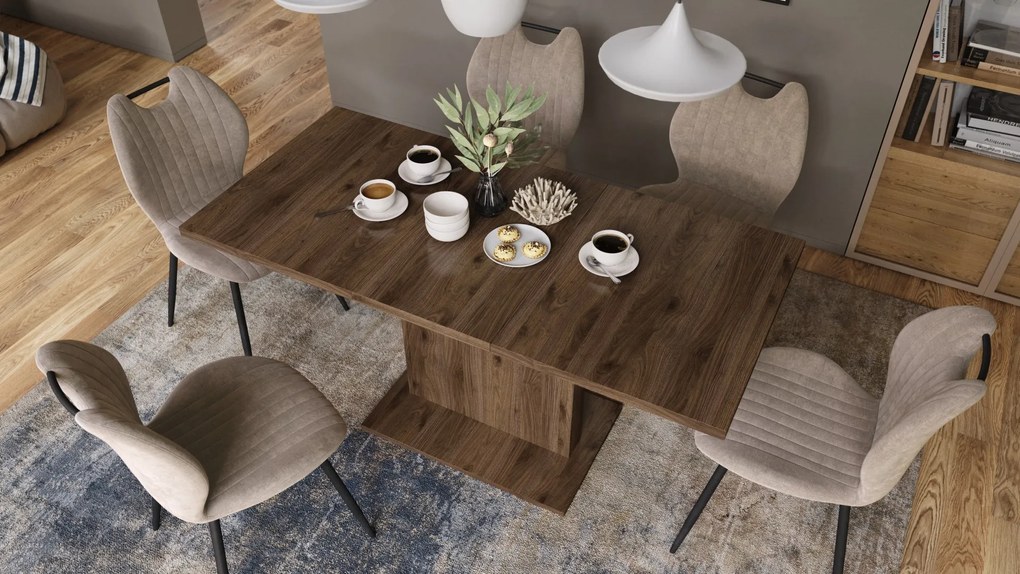 Mazzoni ASTON MINI Nuc Elegant - MĂSUȚĂ DE CAFEA MODERNĂ EXTENSIBILĂ REGLABILĂ PE ÎNĂLȚIME MASĂ TRANSFORMABILĂ