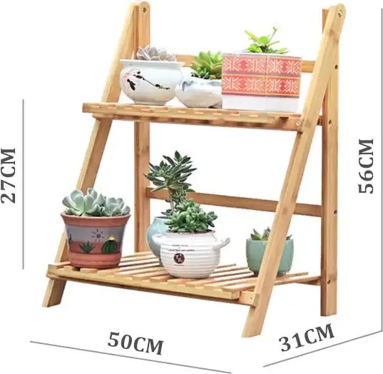 Etajera flori din lemn, Homs Garden 4, Natur,31 X 50 X 56 cm