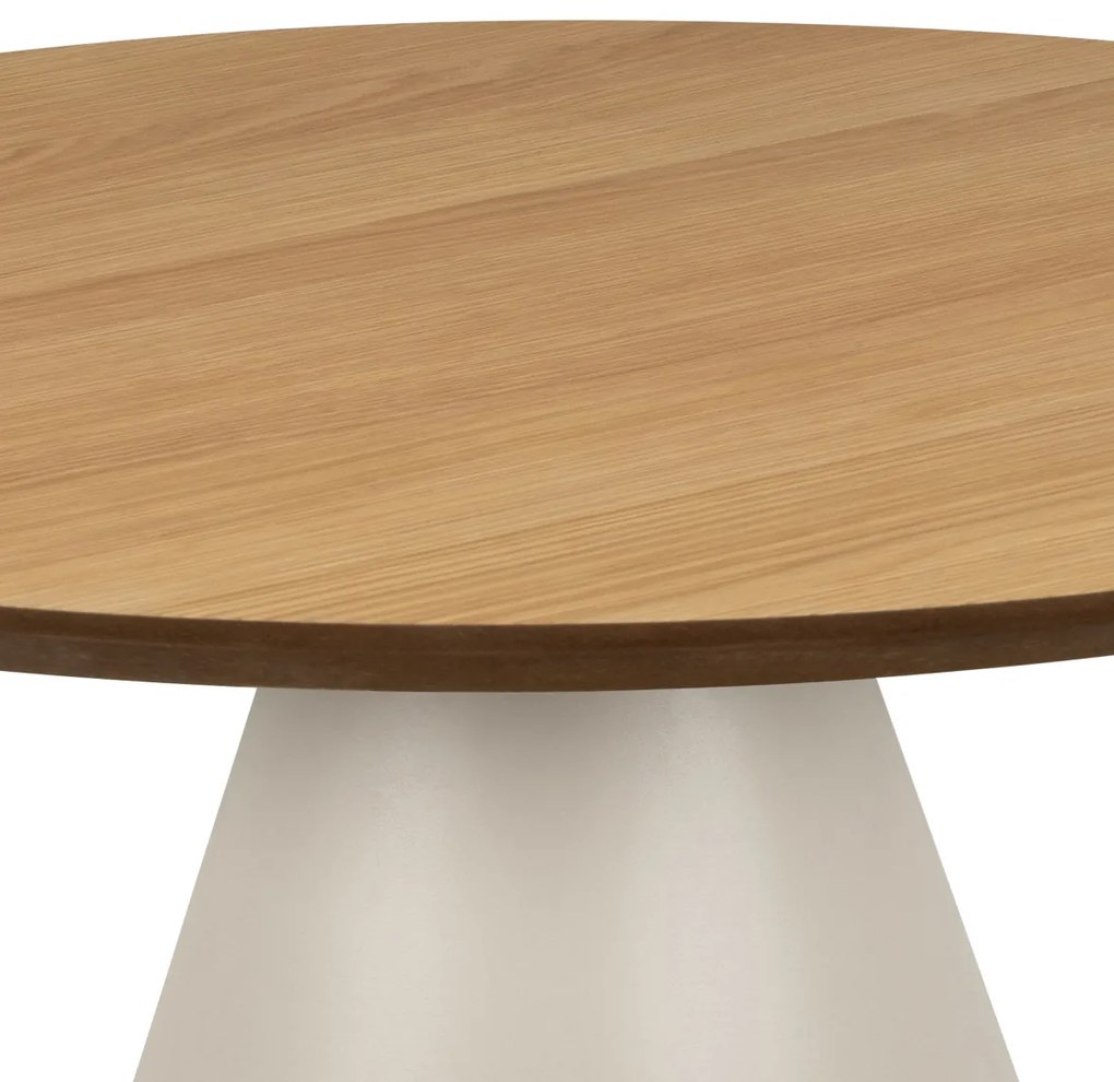 MAZZONI EXPORT BOSCO Stejar natural/picior bej (Cașmir) - MASĂ DE CAFEA ROTUNDĂ 65 cm MASĂ DE CAFEA PENTRU SUFRAGERIE FURNIR