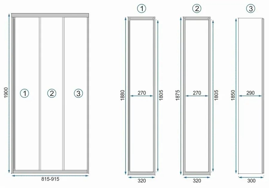 Usa de nisa culisanta Rea Alex 90 cm sticla 4 mm negru