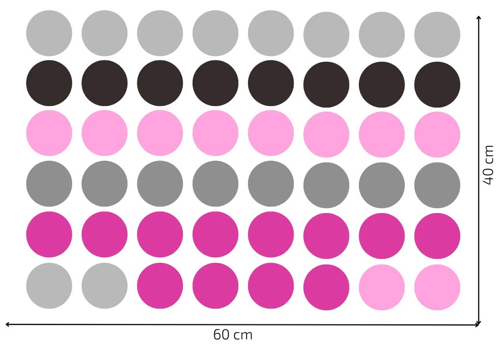 PIPPER. Autocolant de perete "Puncte colorate" 5,5 cm Culoare: Roz deschis