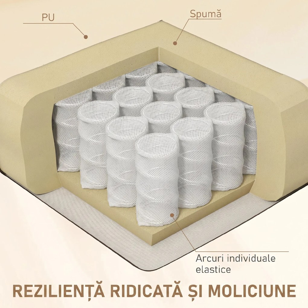 HOMCOM Fotoliu de Ralaxare cu 8 puncte de masaj și Încălzire, Fotoliu Reclinabil cu Suport pentru Picioare, 97x92x104 cm, Bej | Aosom Romania