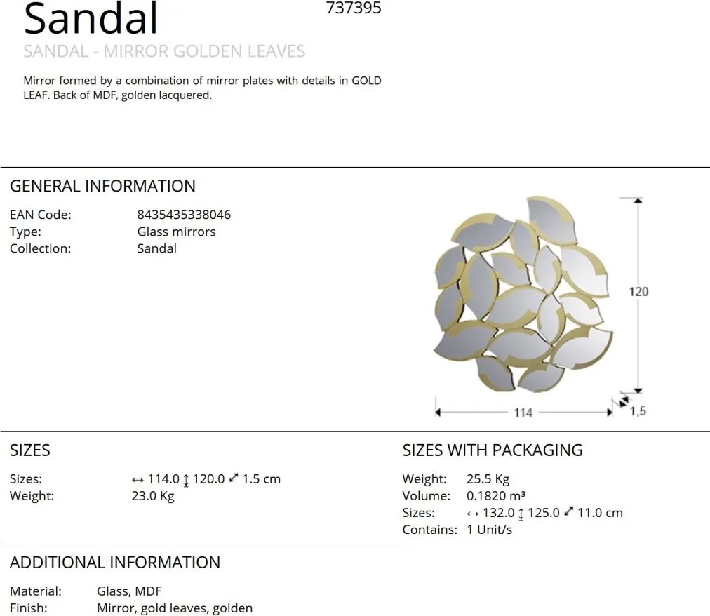 Oglinda decorativa design luxuriant Sandal