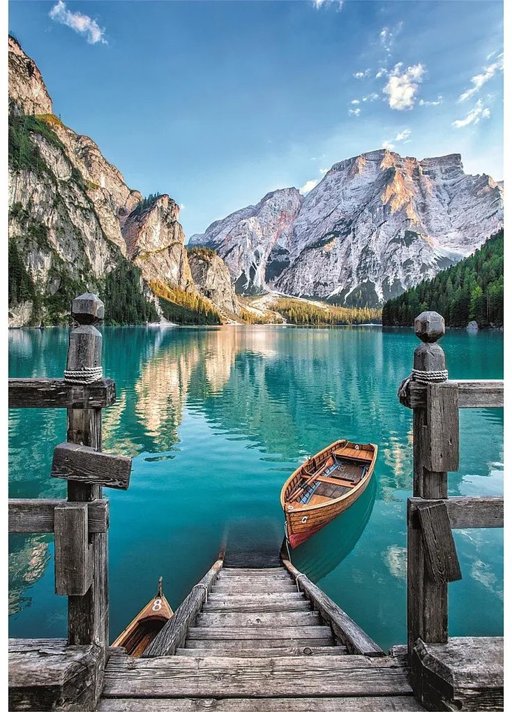 Orașe Braies Lake Puzzle Italia 500 de piese Clementoni