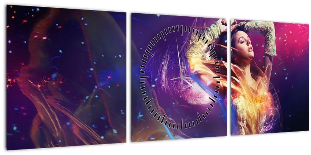 Tablou - Femei mistice (cu ceas) (90x30 cm)