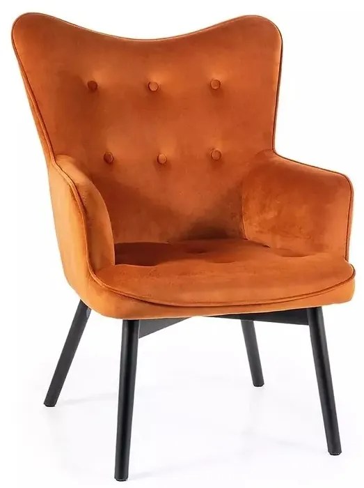 Fotoliu Carmen velvet cinnamon Blu4215/negru mat