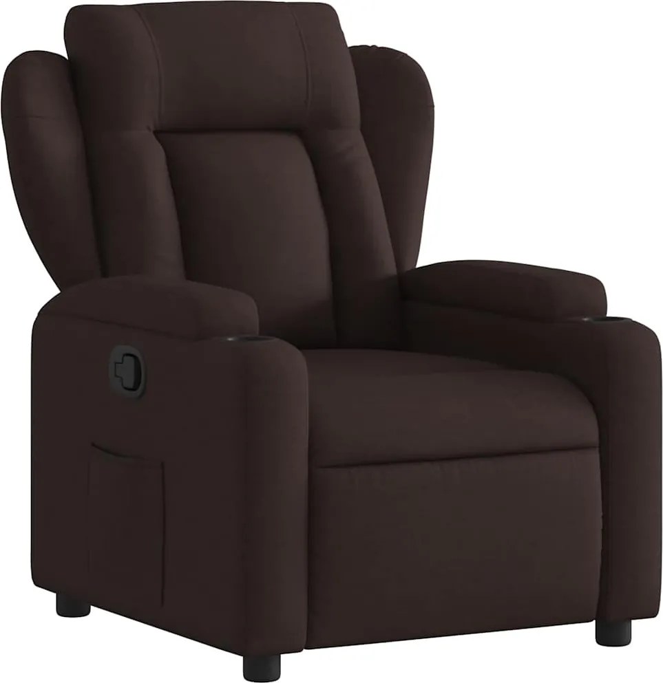 vidaXL Fotoliu rabatabil, maro închis, material textil