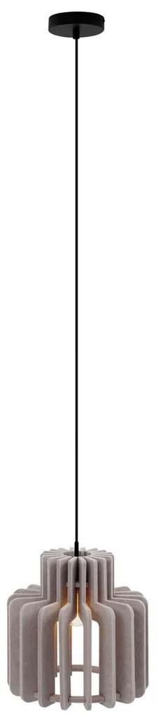 Lampă suspendată retro neagră cu abajur gri-maroniu - Felt