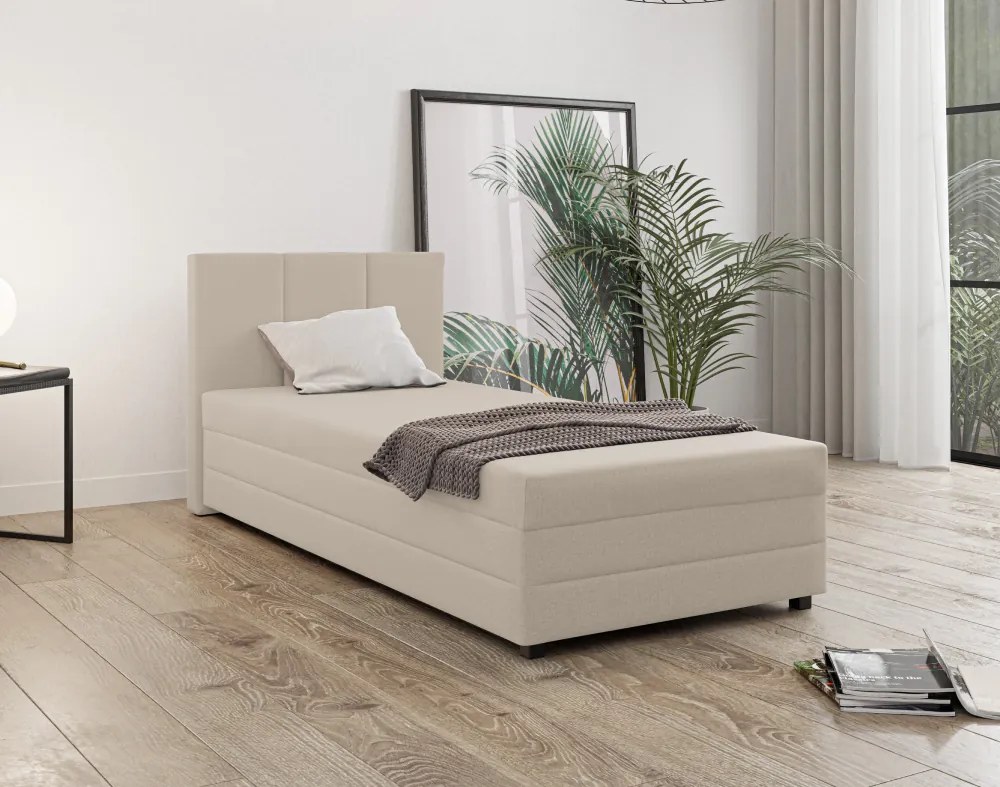 Pat tip boxspring, pat de o persoană, bej, 110x200, universal, ALEXA