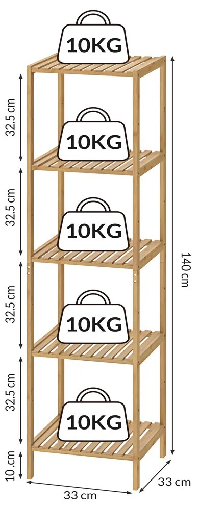 Deuba Raft din bambus - 140x33x33 cm