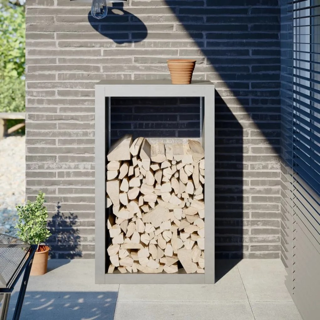 vidaXL Suport pentru lemne de foc, 60x40x100 cm, oțel inoxidabil