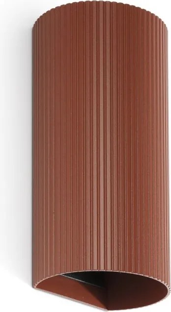 Aplica perete aluminiu striat terracotta, 2xGU10, SOLE round