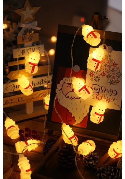 Instalație LED de Crăciun Retlux 20xLED/3xAA/alb cald 3,3m oameni de zăpadă