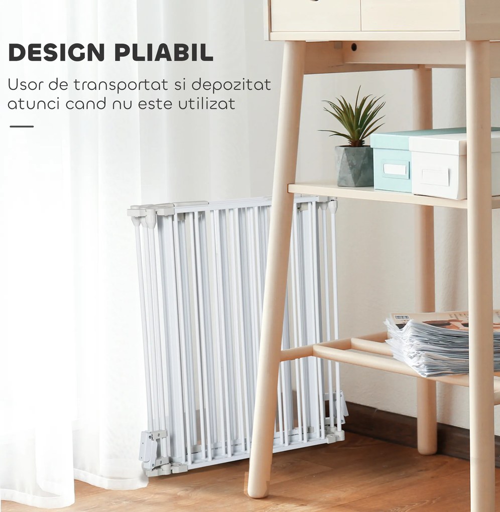 PawHut Gard Pliabil și Modular pentru Câini cu 3 Panouri Alb | Aosom Romania