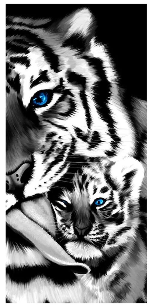 Fototapeta pentru ușă - tigrii (95x205cm)