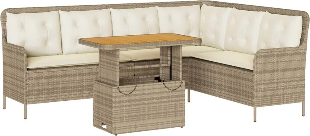 vidaXL Set canapele de grădină cu perne, 2 piese, bej, poliratan