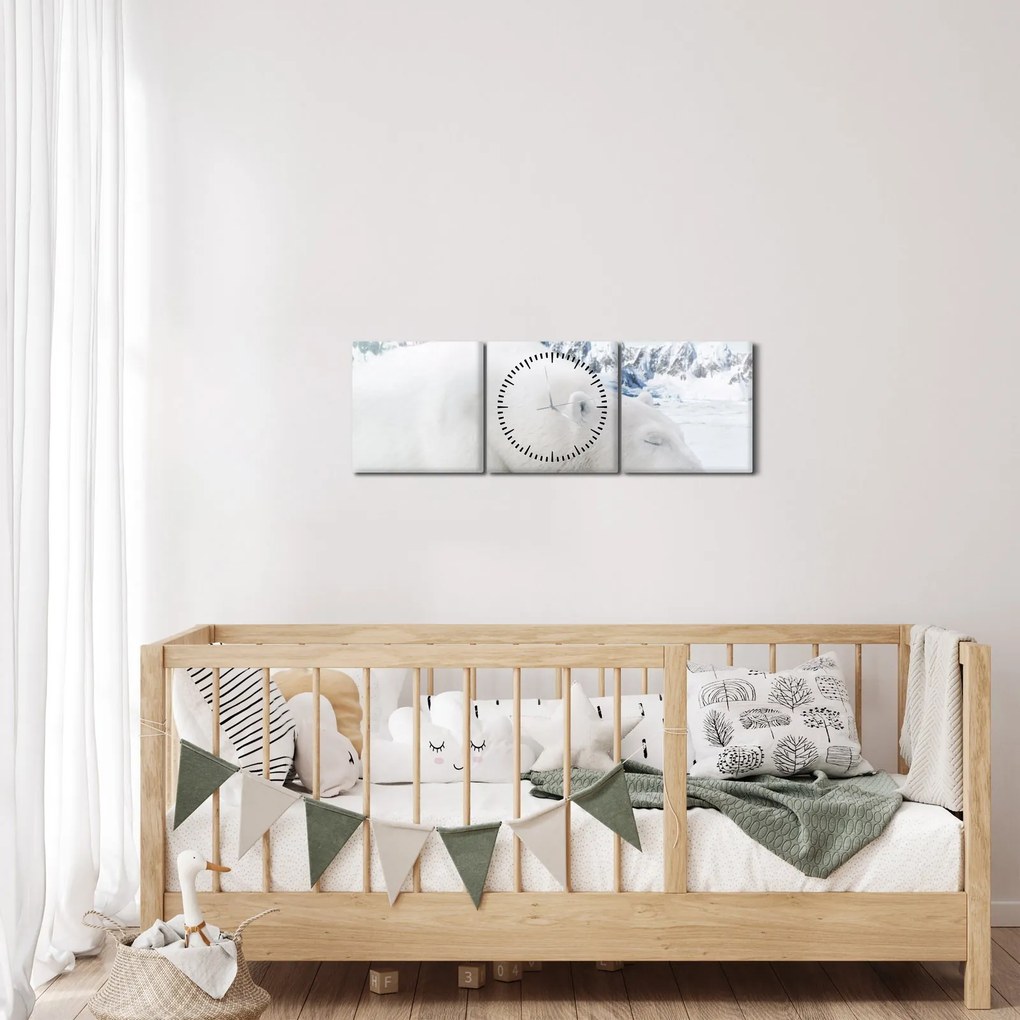 Tablou - Urs polar (cu ceas) (90x30 cm)