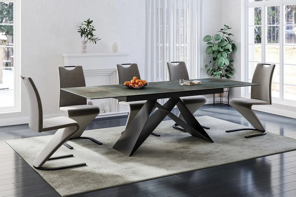 Masa extensibila Westin Ceramic Ossido turcoaz/negru mat L160-240 cm