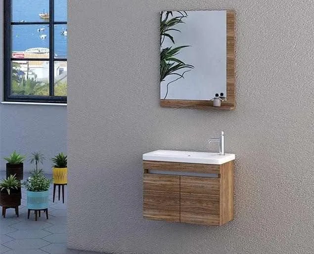 Set mobilier Baie cu Lavoar - Fiesta 60 Stejar