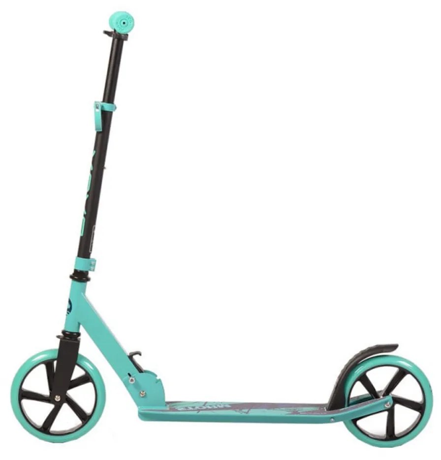 Trotineta din aluminiu NOVOKIDS™ Storm Scooter, maxim 100 kg, Functie Super Brake, Maner reglabil pe inaltime, Diametru roata 200 mm, Turquoise