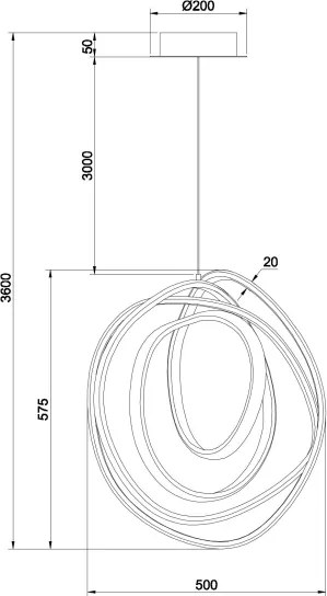 Ondaluce - Lustră LED reglabilă cu cablu Golden, LED/50W/230V, Ø 50 cm, aurie