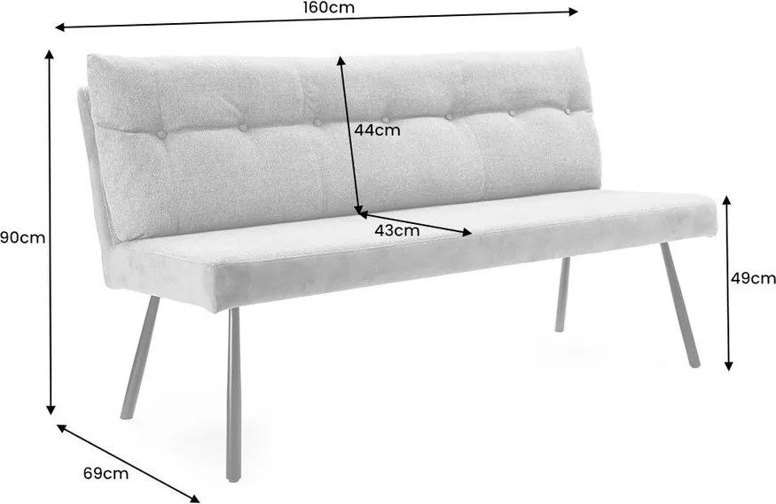 Bancheta moderna BIG GEORGE 160cm sampanie bej