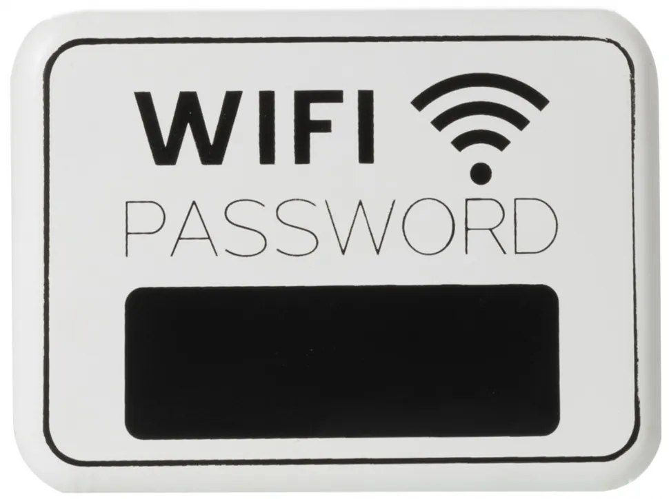 Pancarta Wifi, metal, negru alb, 34.5x25.3