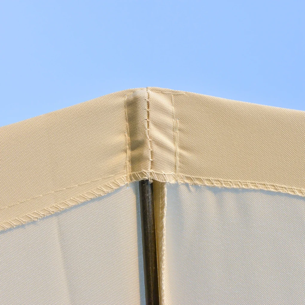 Outsunny Umbrelă de Grădină sau Terasă, Reglabilă cu Manivelă, Crem Alb, Ф255cm | Aosom Romania