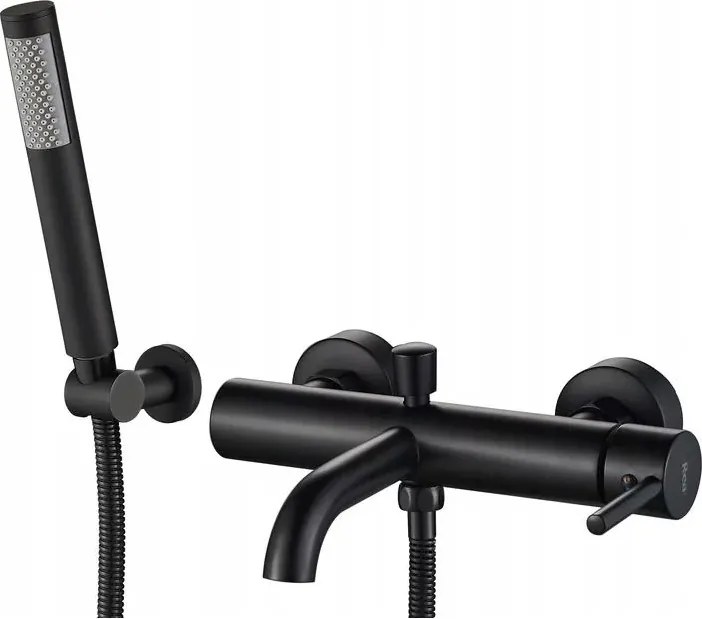 Baterie cada dus Rea Lungo negru mat cu set de dus