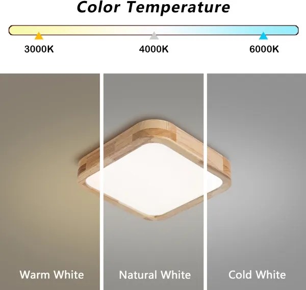 Brilagi - LED Plafonieră WOODLINE SQUARE LED/32W/230V 3000/4000/6000K stejar 30x30