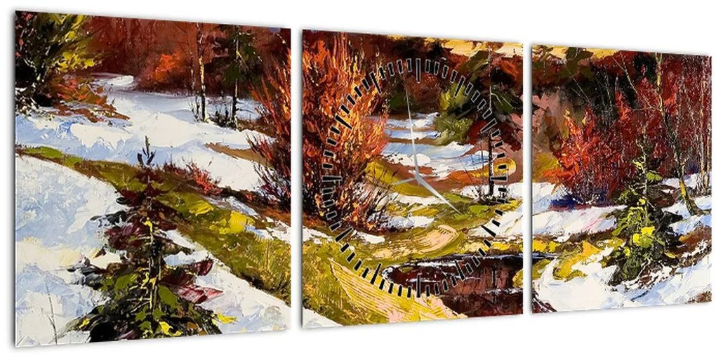 Tablou - Sosirea primăverii (cu ceas) (90x30 cm)