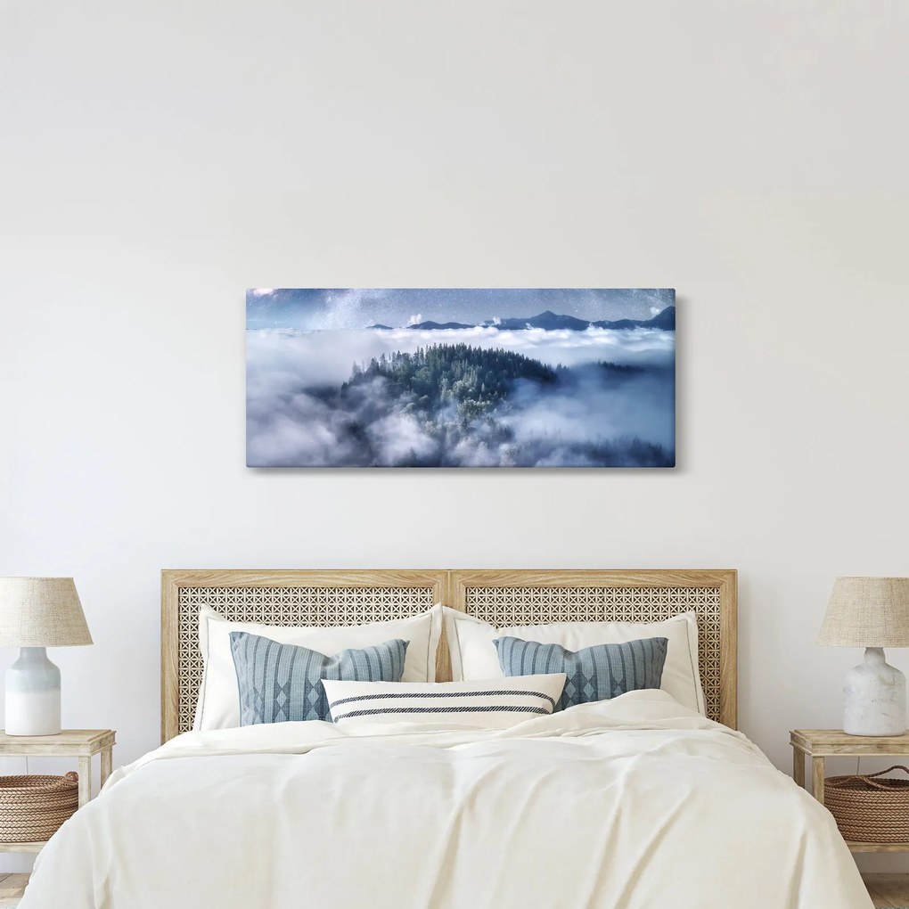 Tablou pădurii în ceață (120x50 cm)