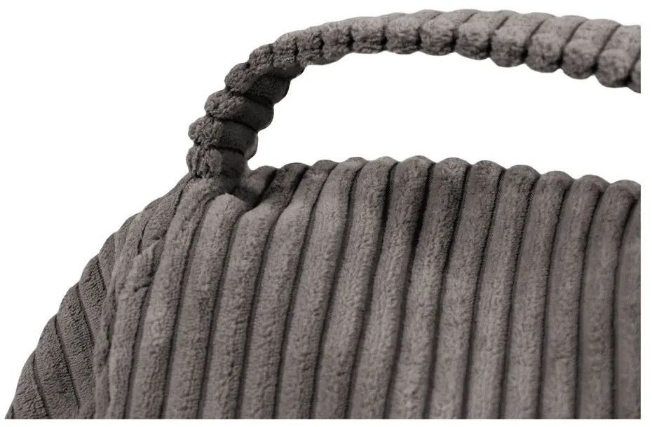 Fotoliu bean bag negru cu tapițerie din catifea reiată Play Amuse – SLOWDOWN