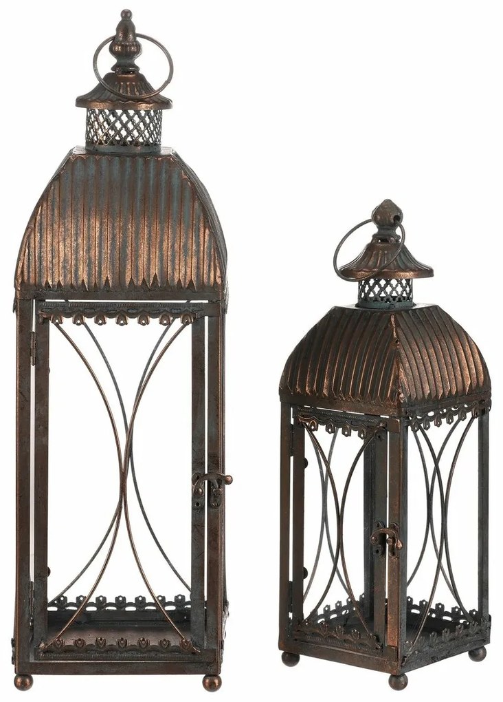 Set de felinare metalice Romance, 2 buc., cupru
