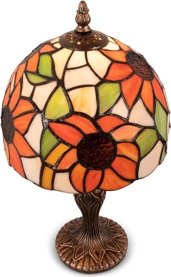 BRILAGI - Lampă de masă Tiffany cu abajur din vitralii SUNFLOWER 1xE27/60W/230V