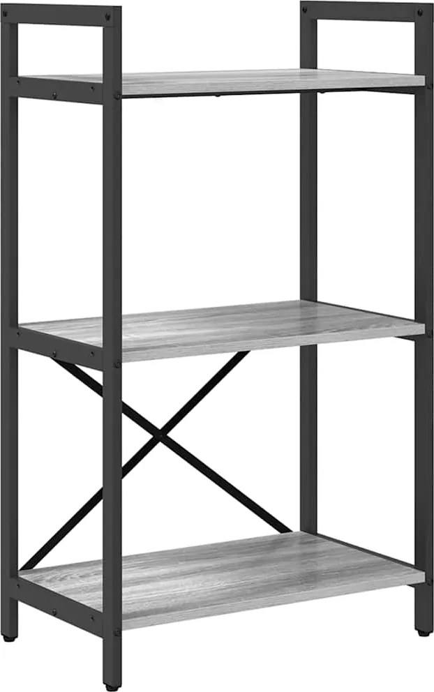 vidaXL Raft pentru cărți Gri Sonoma 56 x 34 x 96 cm Lemn compozit