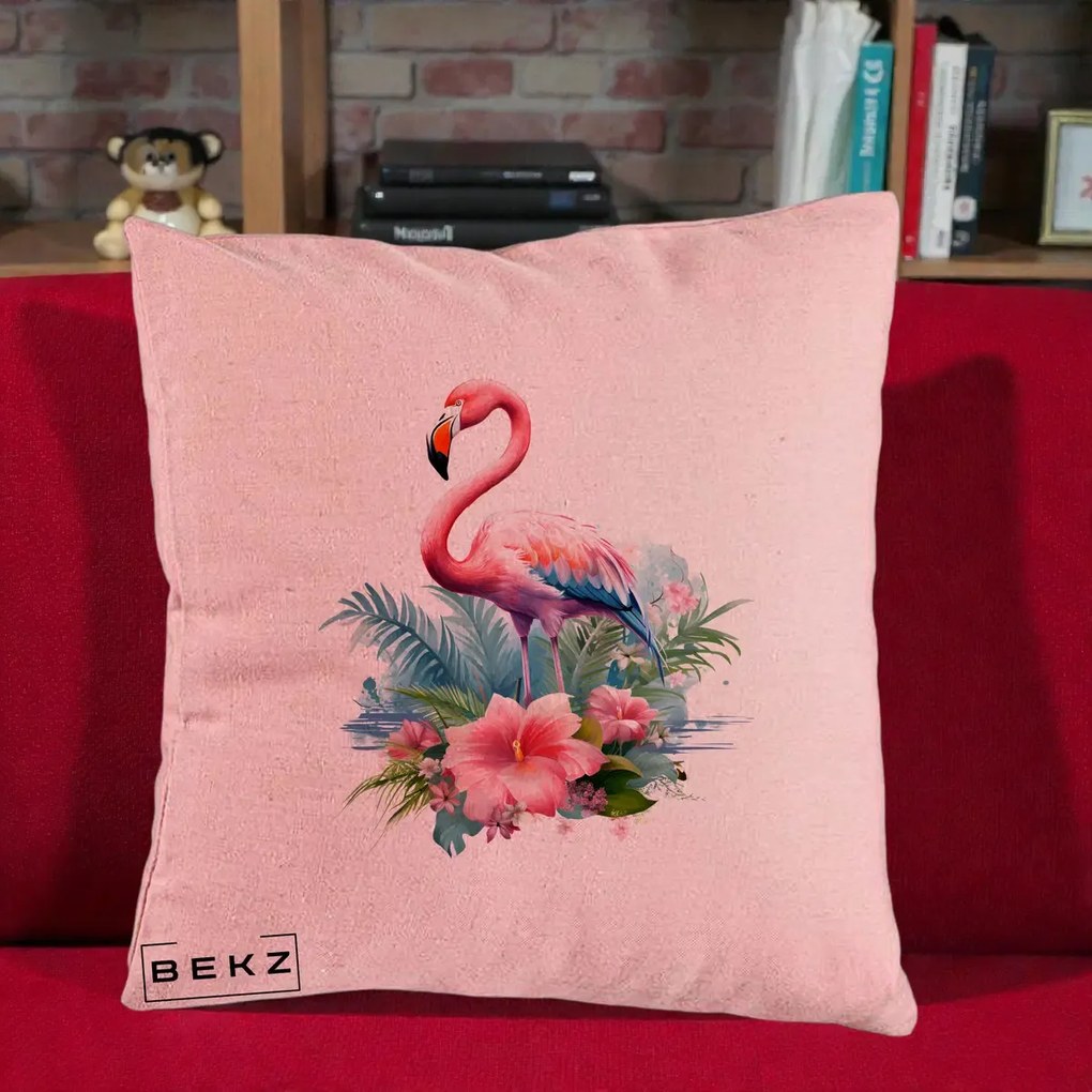 Perna Decorativa Raton in Halat Roz, 40x40 cm, Roz, Husa Detasabila, Perna Inclusa, BEKZ®