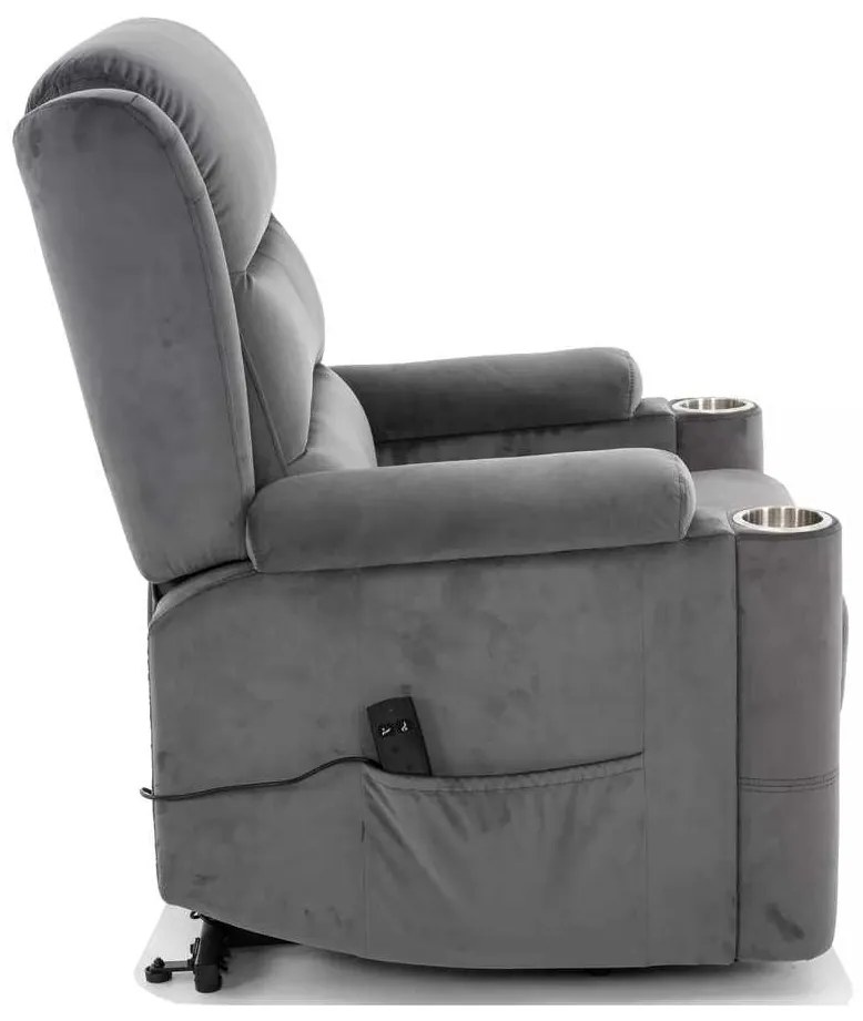 Scaun reclinabil Pontils Velvet, gri